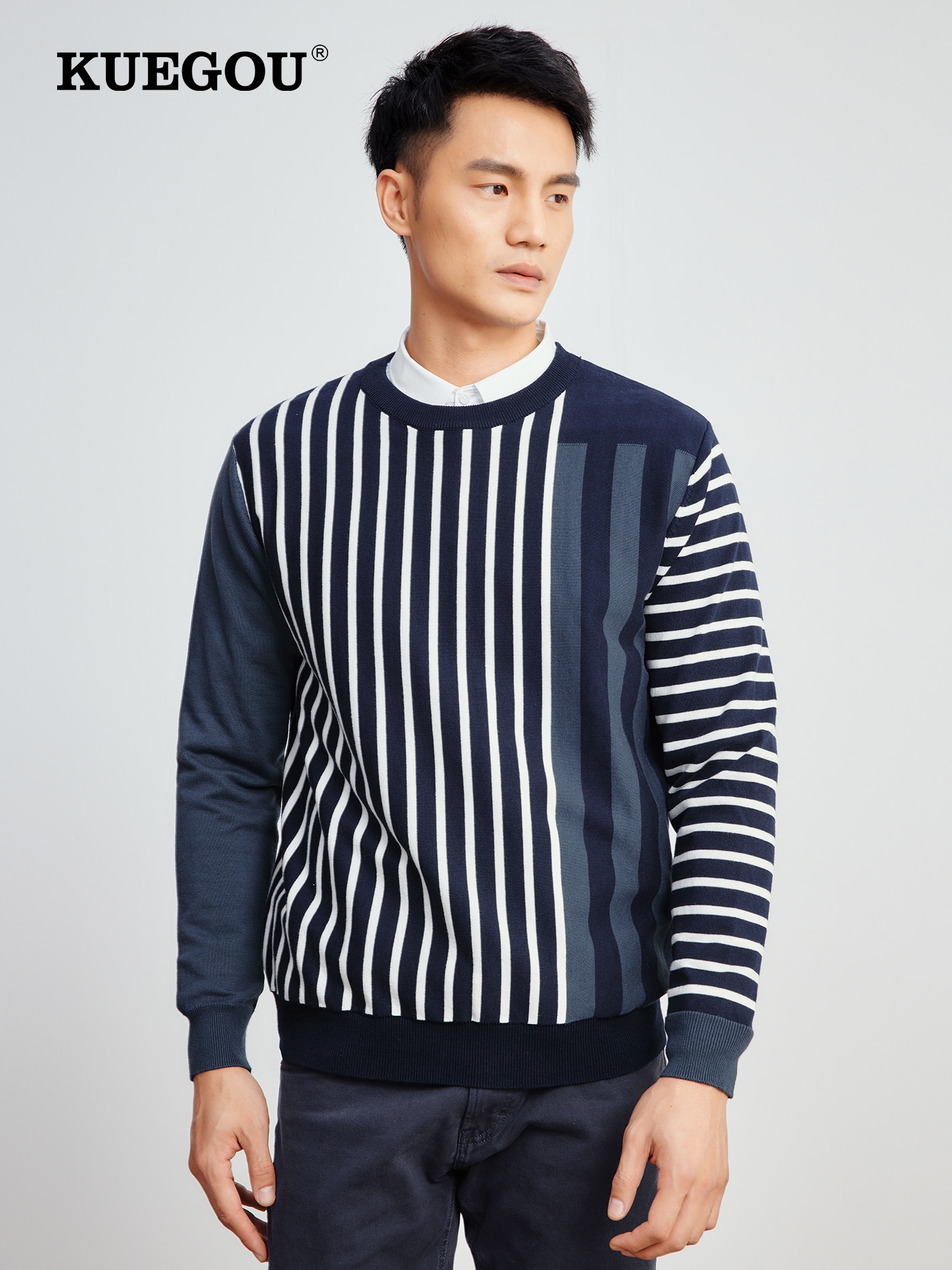 2022 New Arrivals Spring Men O-Neck Sweater Fashion Striped Pullover Male Autumn Casual Knitted Sweaters Slim Tops Clothing L54